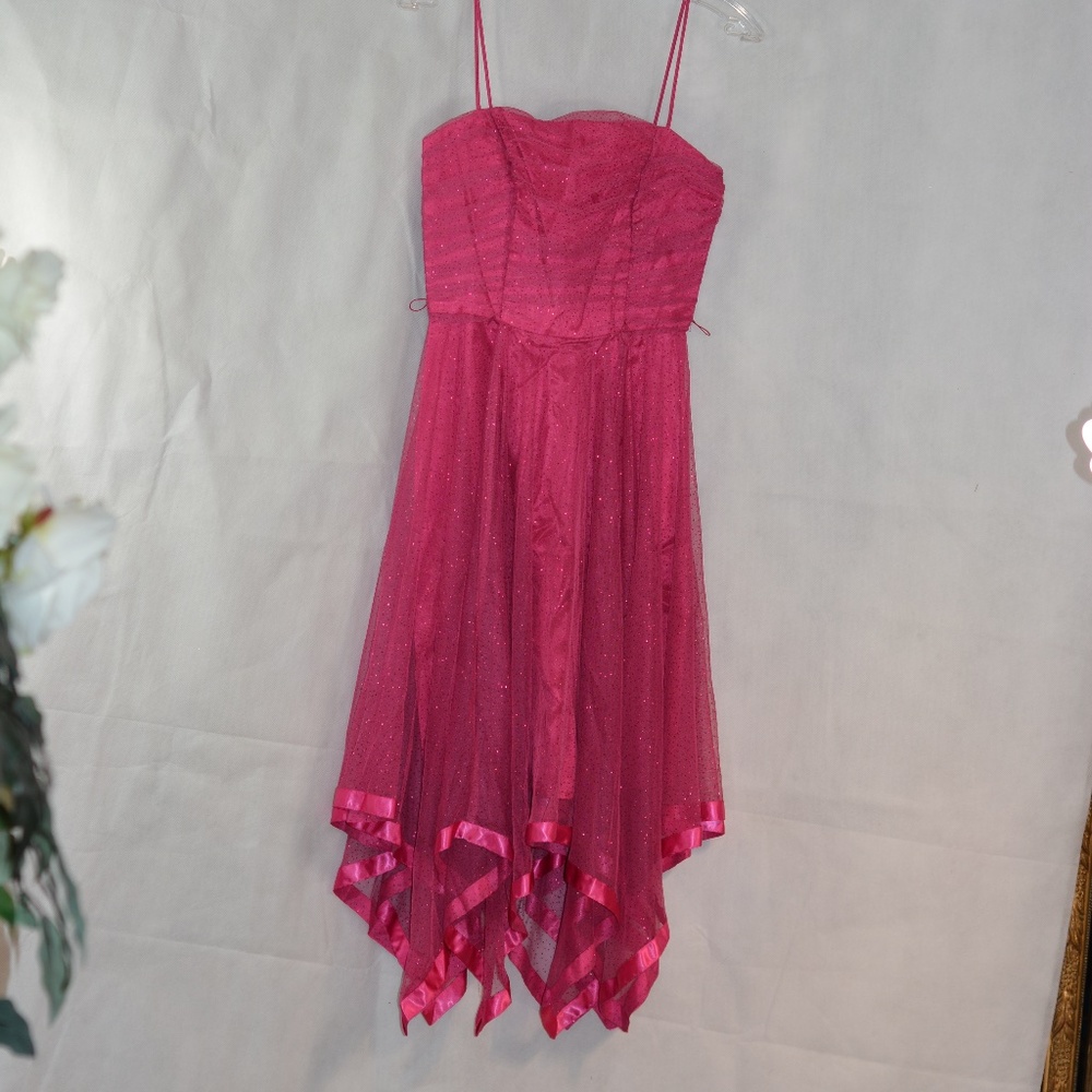 Sparkle Pink Tulle Hankercheif Dress SZ 5/6 Morgan & Co